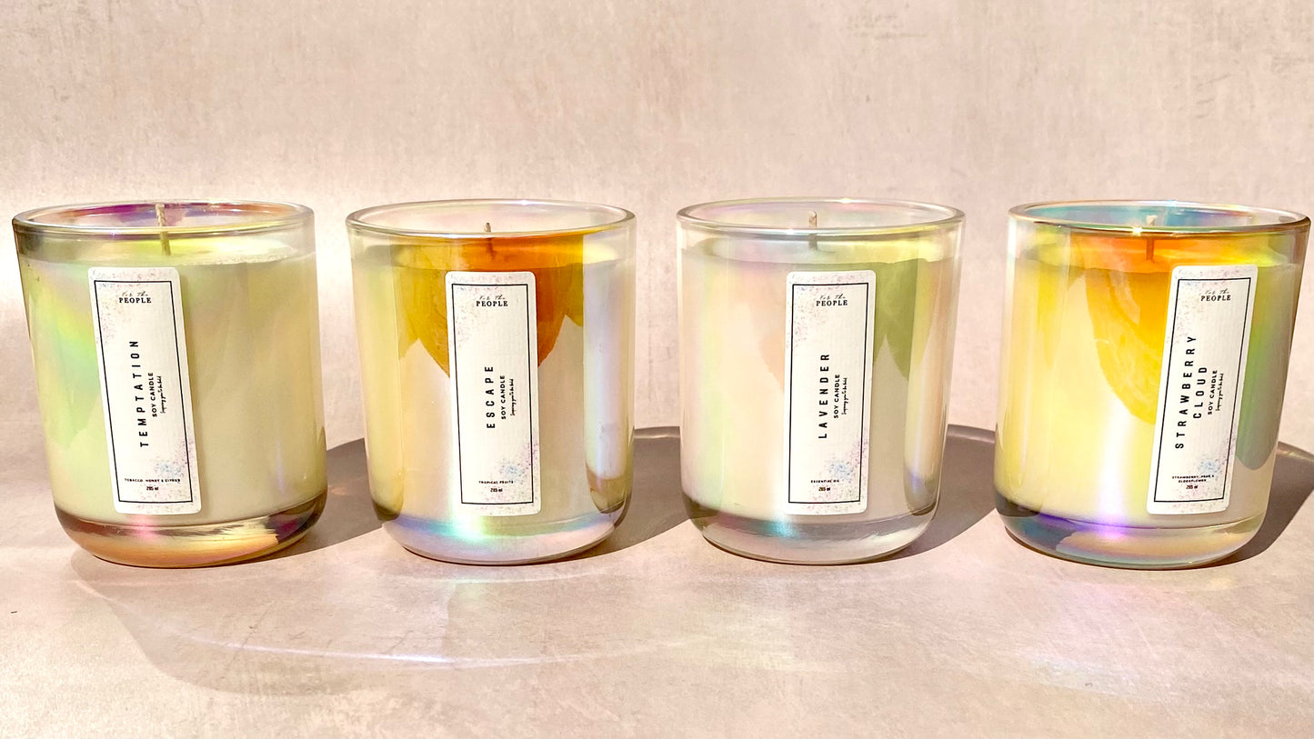 Iridescent Glass Container Candles