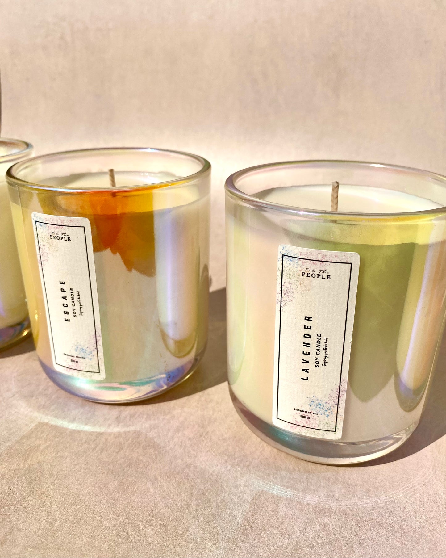 Iridescent Glass Container Candles