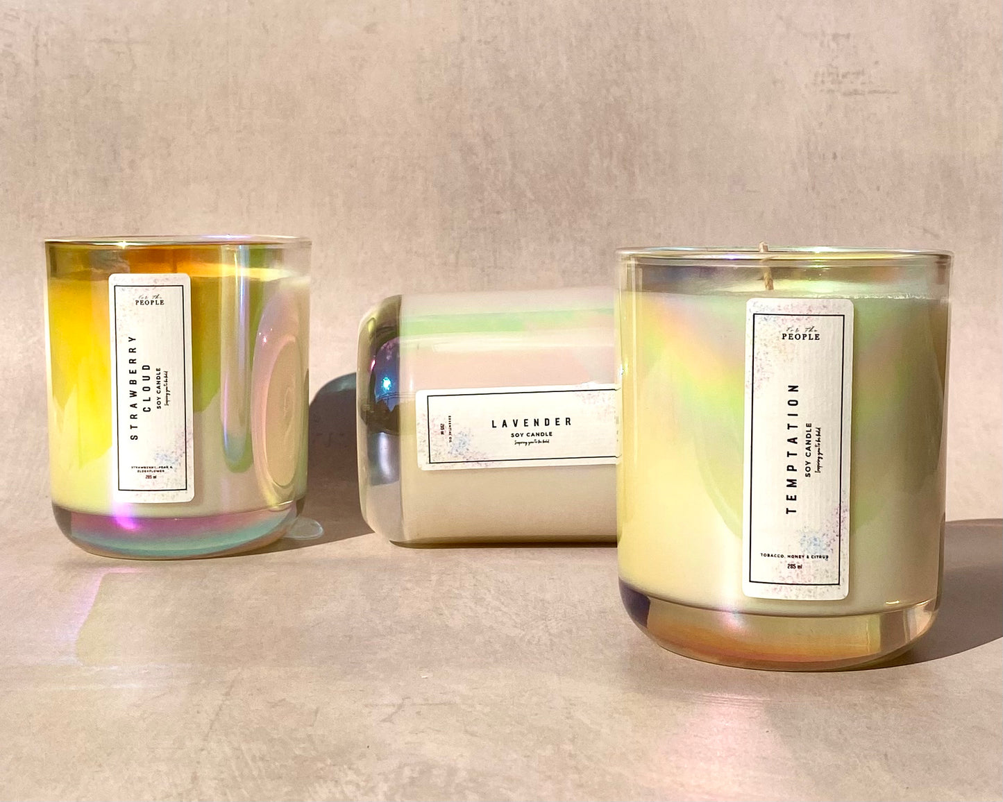 Iridescent Glass Container Candles
