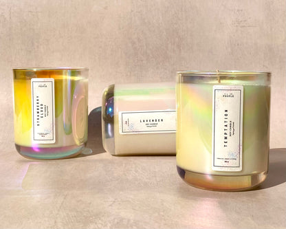 Iridescent Glass Container Candles